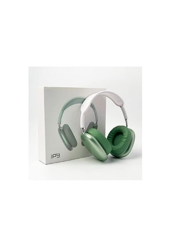 P9 Bluetooth-Headset, Wireless-Headset Over-Ear & Headphone-Headset with Mic Green color Good Quality.