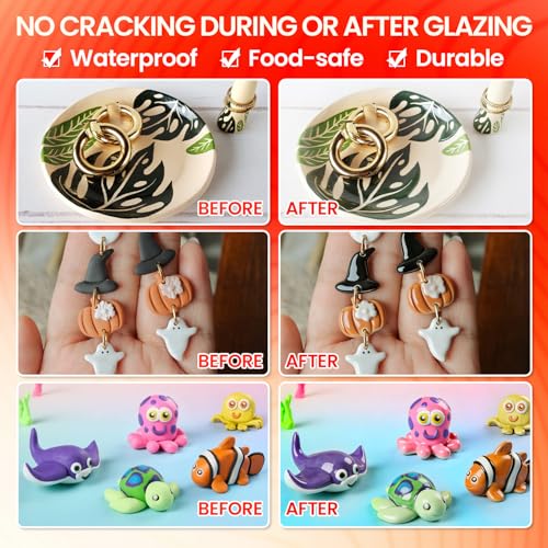 MCTRHG Clay Glaze, Gloss Varnish for Air Dry Clay Waterproof, Polymer Clay Glaze, Non-Toxic & Anti-Cracking, High Gloss for Air Dry Clay, Polymer Clay, Oven Baked Clay, Pottery Clay, Ceramic Clay - Image 5