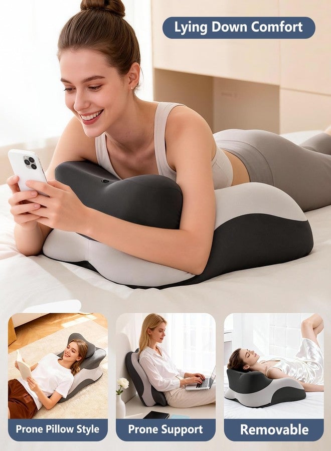 Eppyyo Memory Foam Ergonomic Wedge Pillow, Squat Pillow, Prone Pillow for Sleeping, Reading Pillow for Bed, Ideal for Massage, with Removable Cover, Back Support, Multi-Functional Memory Foam (Grey) - Image 4
