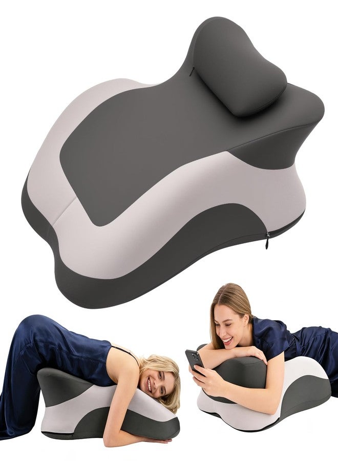 Eppyyo Memory Foam Ergonomic Wedge Pillow, Squat Pillow, Prone Pillow for Sleeping, Reading Pillow for Bed, Ideal for Massage, with Removable Cover, Back Support, Multi-Functional Memory Foam (Grey) - Image 1