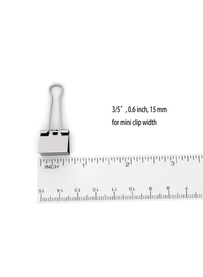 Nctinystore Silver Binder Clips Mini Metal Clamp 5/8-IN / 0.6-inch / 15-mm (Silver Mini 120-PCS) - Image 3