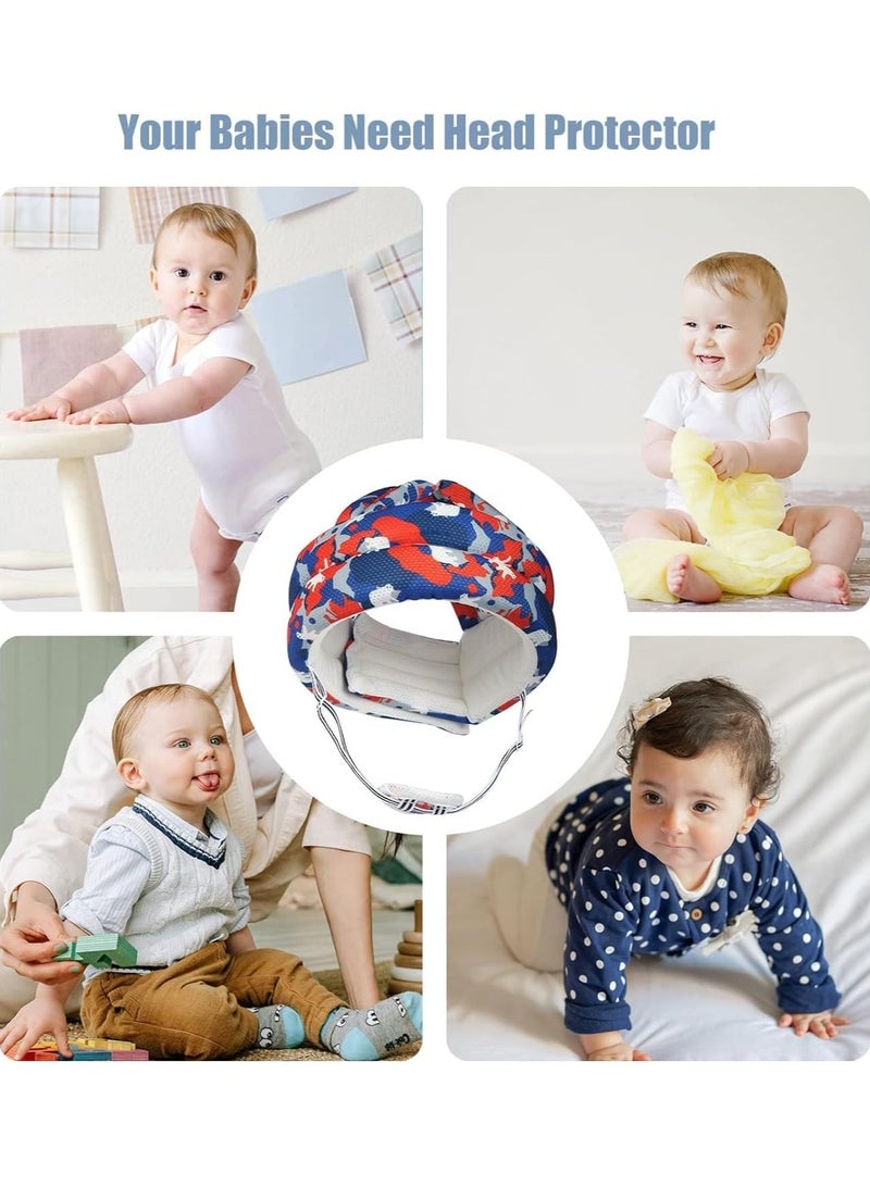 Baby Safety Head Cushion Bumper Bonnet Helmet - Blue