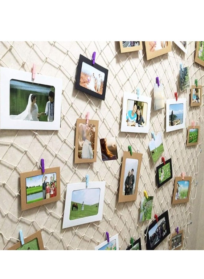 GUDOO 30 PCS DIY Paper Photo Frames 4x6 Picture Frame with Wooden Clips and String Hanging Cardboard Photo Frame 10x15 cm Set for Home Wall Decor (White 30 PACK)  - Image 2