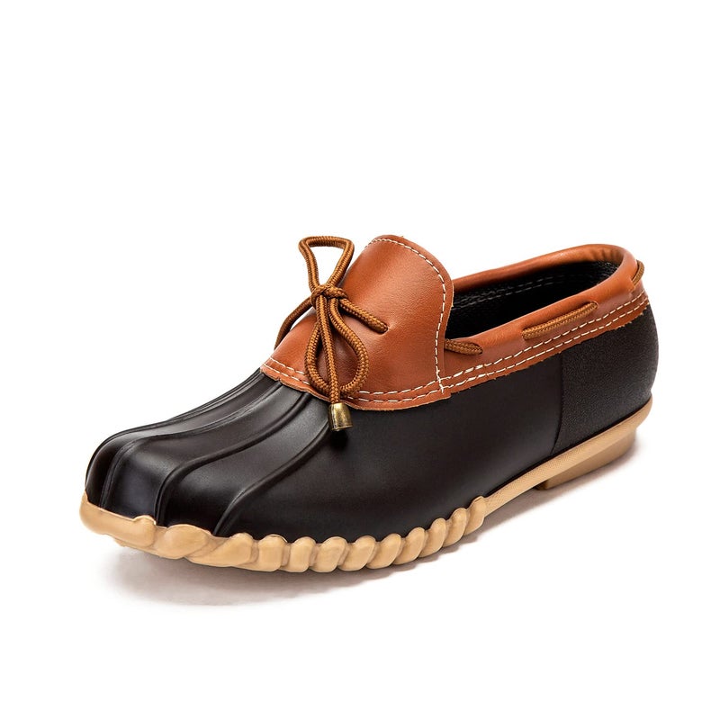 DKSUKO Women's Waterpoof Loafer Shoes Slip On Flat Duck Shoes (8 B(M) US, Brown No Fur) - Image 4