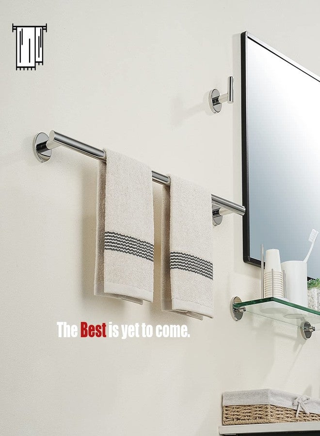 JQK Bathroom Hardware Set Polished Steel, 5-Piece Bath Accessories Set Wall Mount Includes 24 in Towel Bar, Towel Ring, Toilet Paper Holder, 2 Towel Hooks, BAS125-CH - Image 3