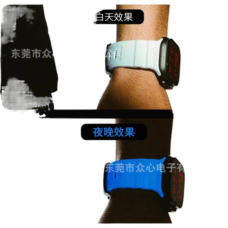 سوار ساعة ذكية باللون أسود قابل للتعديل سوار رياضي من السيليكون متوافق مع Apple Watch Ultra بملاءمة قابلة للتعديل وحزام بديل - Image 3