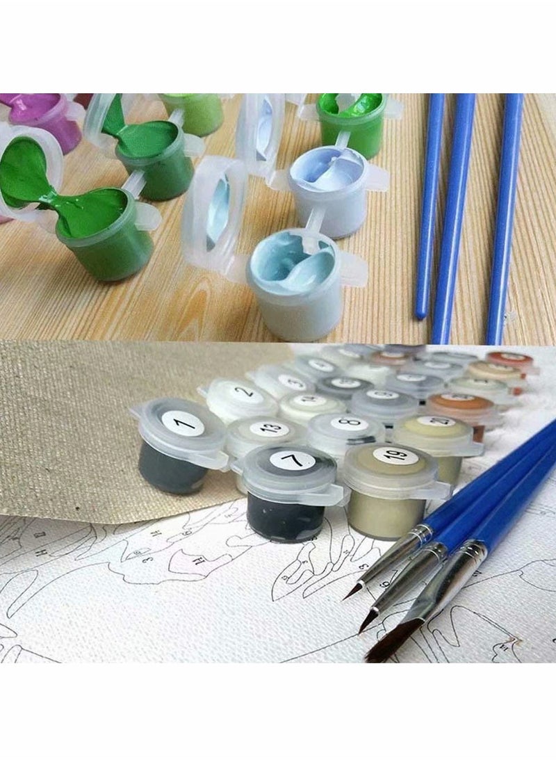Excefore - Painting by Numbers Acrylic and Canvas Oil Painting Kit for Adults Teens Beginner Arts Craft for Home Wall Decor Paint by Numbers for Adults Kids Beginner Sweet Horse Couple - Image 1