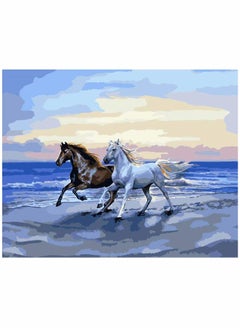 Painting by Numbers Acrylic and Canvas Oil Painting Kit for Adults Teens Beginner Arts Craft for Home Wall Decor Paint by Numbers for Adults Kids Beginner Sweet Horse Couple