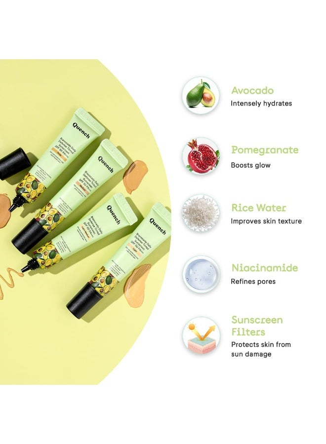 كوينش QUENCH BOTANICS: واقي شمسي ملون للحماية اليومية (SPF 50 PA+++) لبشرة متألقة، غني بالأفوكادو و2% نياسيناميد | حماية من الضوء الأزرق | لمسة نهائية ساتانية-مطفية | صُنع في كوريا (درجة لون: فاتح-متوسط، 50 مل) - Image 2