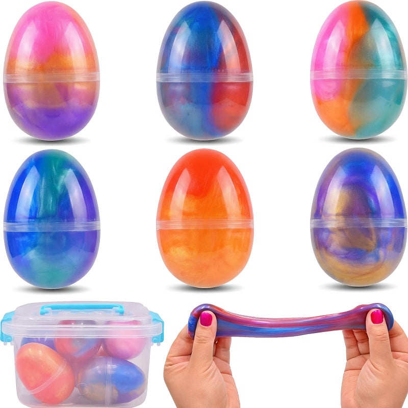 Howzcci 6 Pack Slime Eggs Toys Easter Eggs Toys for Kids Boys Girls Easter Basket Stuffers Essentials Egg Fillers Party Favors Gifts - Image 3
