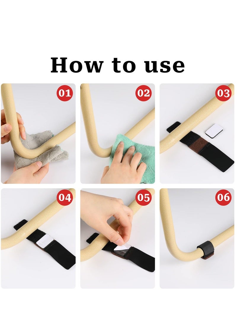 Generic - 24 Pcs Felt Furniture Pads with Velcro and Loop Fasteners Anti Scratch Floor Protectors Protect Floors No Scratches No Noise Wrap Easy to Install for Home Desk Chair Sofa Leg Black - Image 1