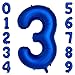 cocodino Navy Blue Number 3 Balloons 40 Inch Large Dark Blue Helium Foil Balloons for Birthday Party 2024 Graduation Decorations Anniversary Celebrations Number 3 - Image 3