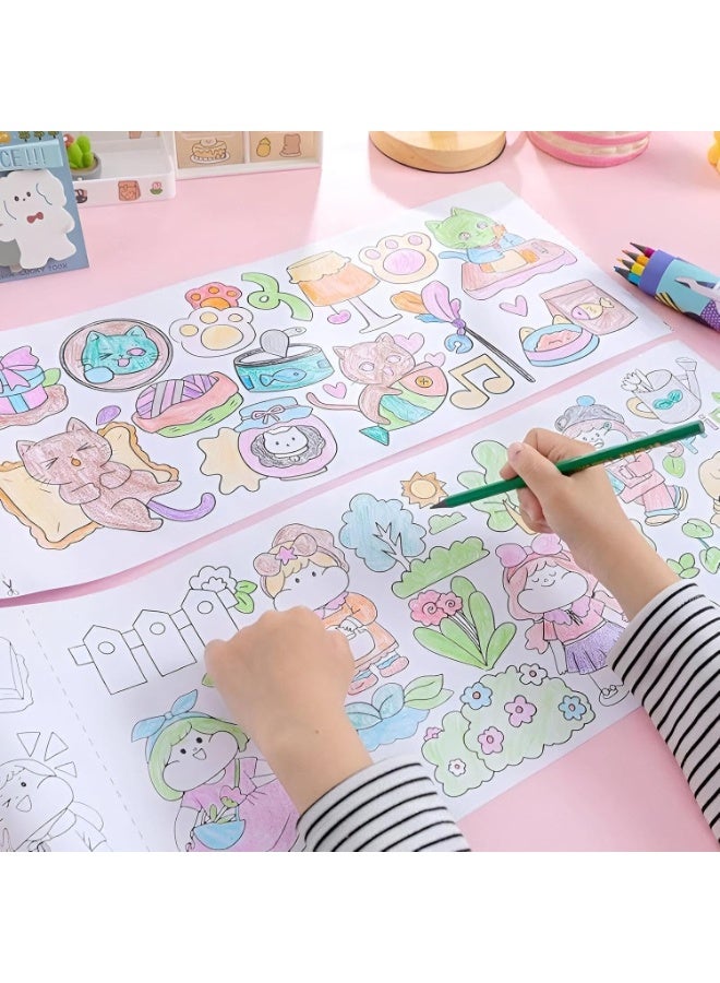 لفة ورق رسم جرافيتي للأطفال، لفة تلوين 3M للأطفال، رسم يدوي للأطفال من الجنسين، أشكال متنوعة - Image 3