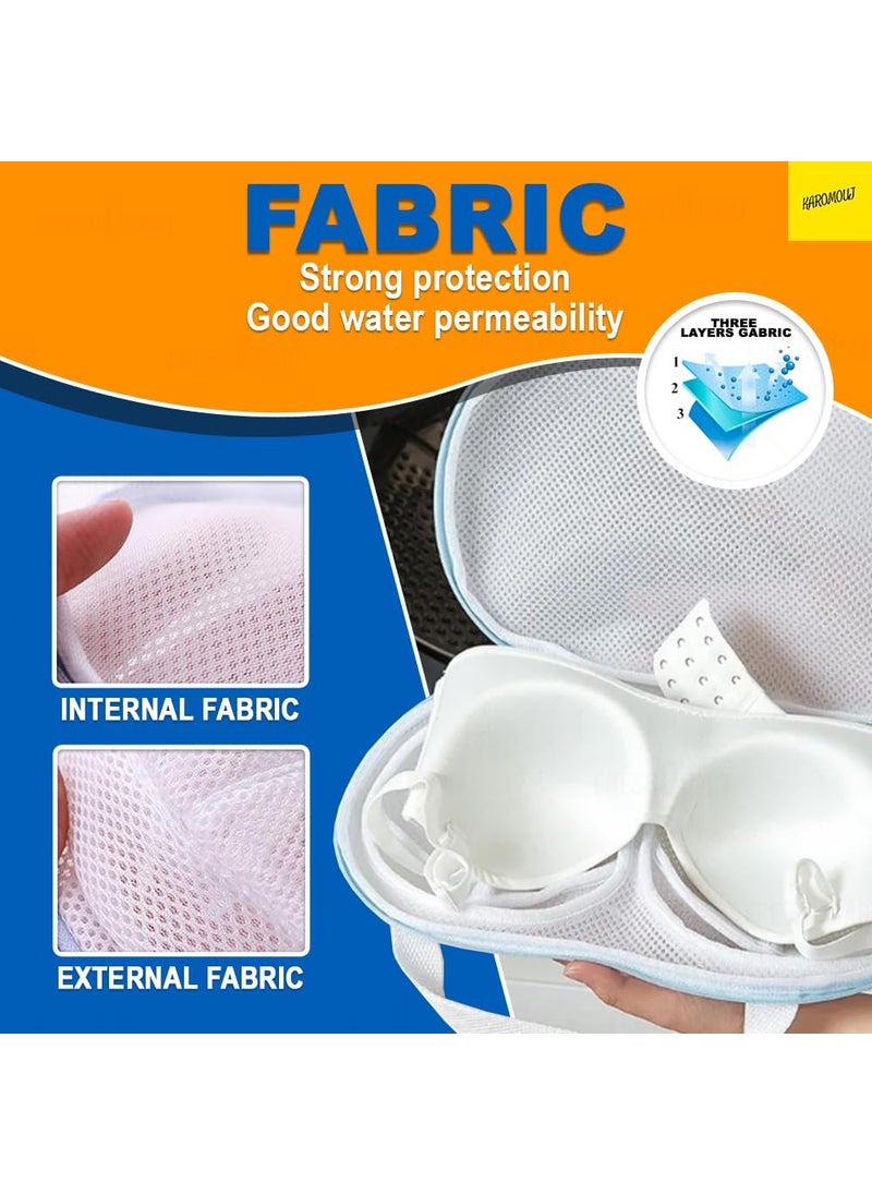 karomouj Karomouj KMA390 Bra Laundry Bag Innerwear Travel Organizer for Washing Delicates Fabric Lingerie Laundry Bag for Bras Socks Panty Undershirt Clearful WhitePack of 1  - Image 5