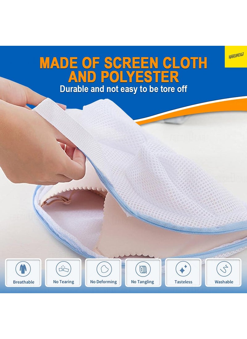 karomouj Karomouj KMA390 Bra Laundry Bag Innerwear Travel Organizer for Washing Delicates Fabric Lingerie Laundry Bag for Bras Socks Panty Undershirt Clearful WhitePack of 1  - Image 4