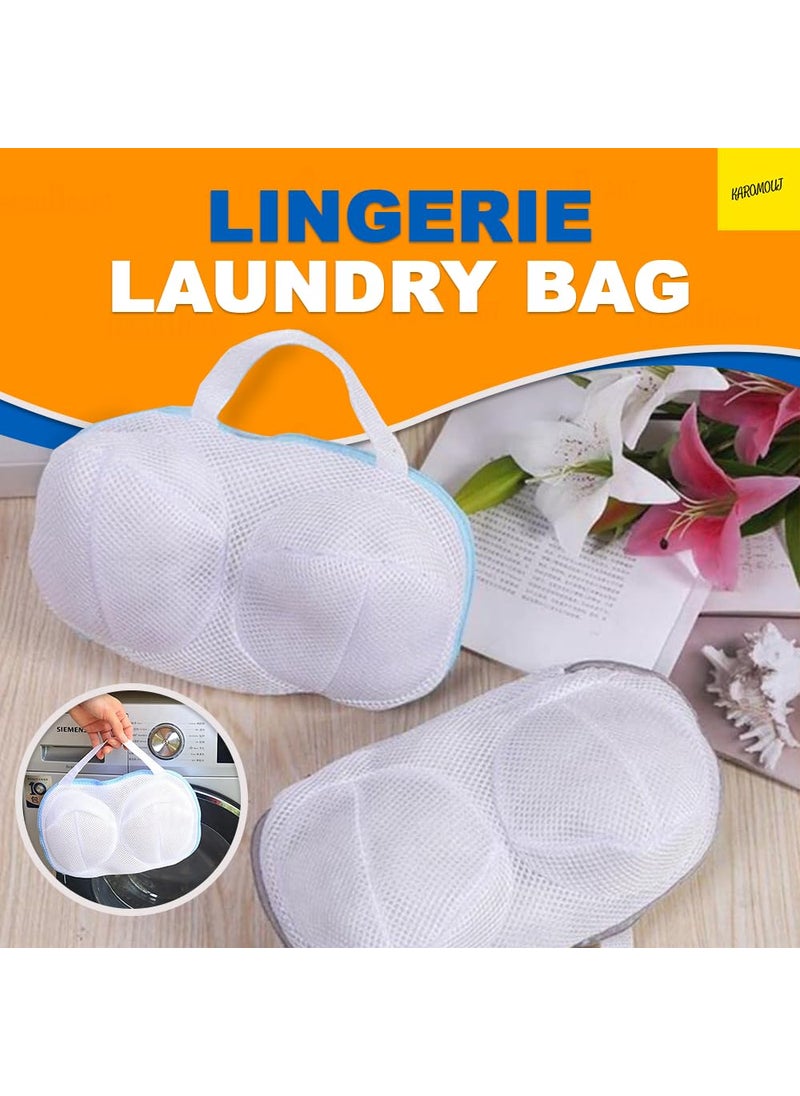 karomouj Karomouj KMA390 Bra Laundry Bag Innerwear Travel Organizer for Washing Delicates Fabric Lingerie Laundry Bag for Bras Socks Panty Undershirt Clearful WhitePack of 1  - Image 3
