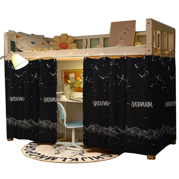 DORMITORY HOME BUNK BED BLACKOUT CURTAINS PRIVACY CLOTH WINDPROOF LIGHTPROOF BED CANOPIES1 PANEL