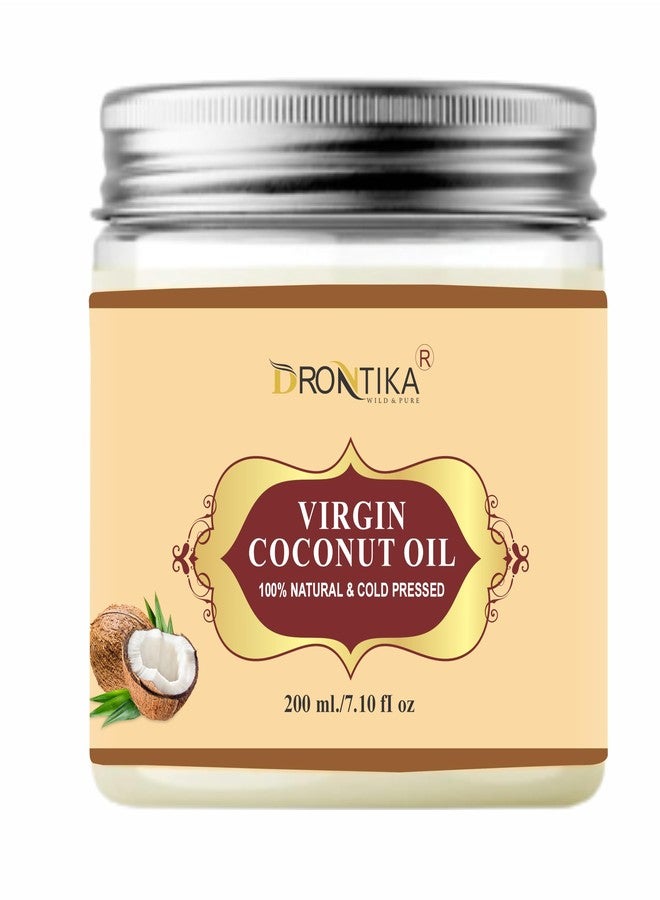 Drontika Coconut Oil Herbal Cold Pressed Extra Virgin | Hair Oil For Men & Women | Ideal For All Type Skin & Hair Growth | Unbleached & Unrefined | Chemical free - 200 ml - Image 1
