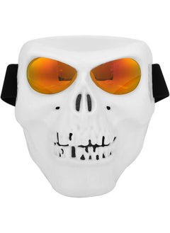 Thoraya Motorcycle Riding Protective Skeleton Mask Windproof Goggle Mask(White Frame Red Eyeglass)  - Image 1