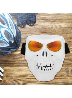 Thoraya Motorcycle Riding Protective Skeleton Mask Windproof Goggle Mask(White Frame Red Eyeglass)  - Image 2