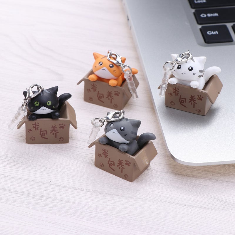 قطعة واحدة من سدادة منفذ USB المصنوعة من السيليكون بتصميم قطة لطيفة، مقاومة للغبار والرطوبة، لحماية منفذ الشاحن، شائعة الاستخدام لأجهزة الكمبيوتر المحمولة، قطة لطيفة في صناديق (لون عشوائي). - Image 5
