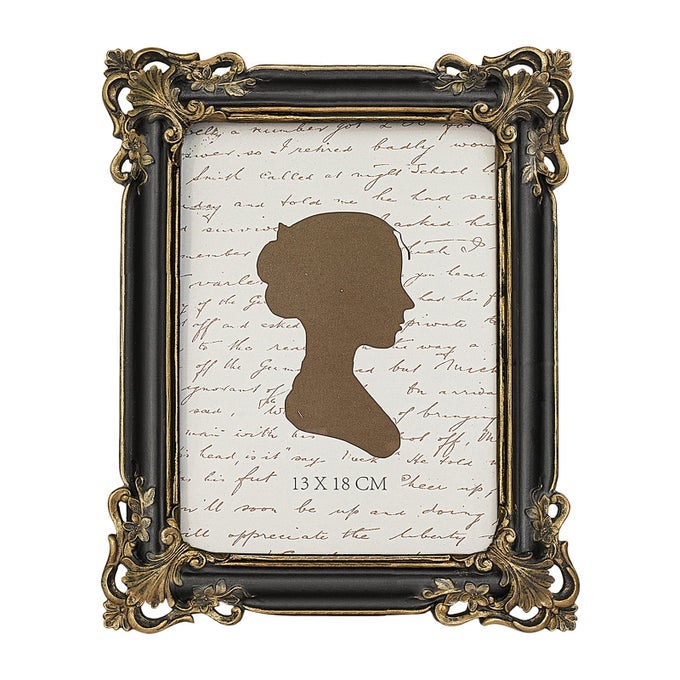 VINTAGE PICTURE FRAME 5X7 INCH LUXURY ANTIQUE PHOTO FRAMES WITH GLASS FRONT PHOTO DISPLAY TABLETOP WALL HANGING GIFT IDEAS BLACK AND GOLD