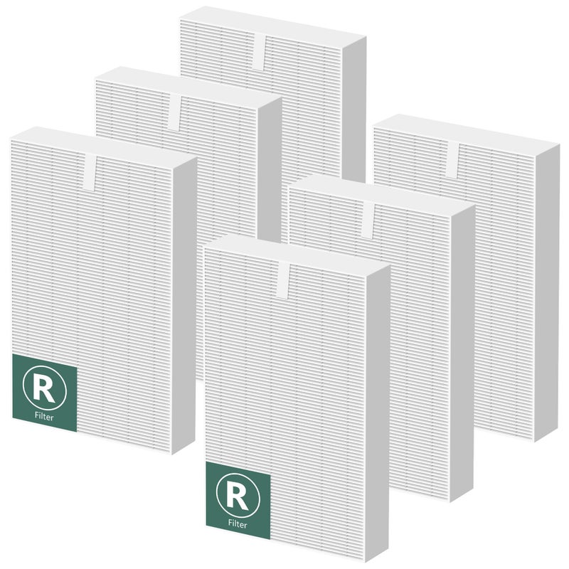 HPA300 HEPA Air Purifier Filter R Replacement for Honeywell Air Purifier HPA 100200300 and 5000 Series 6 Pack True HEPA Filter Compatible with Honeywell R Filter HRFR3  HRFR2  HRFR1