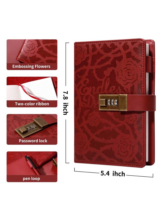 CAGIE Diary With Lock Combination Digital Lockable Secrets Journal 224 Pages Thick Refillable Locked Diary 5.9 X 7.9 Inch Khaki Locking Notebook For Adults Women  - Image 3