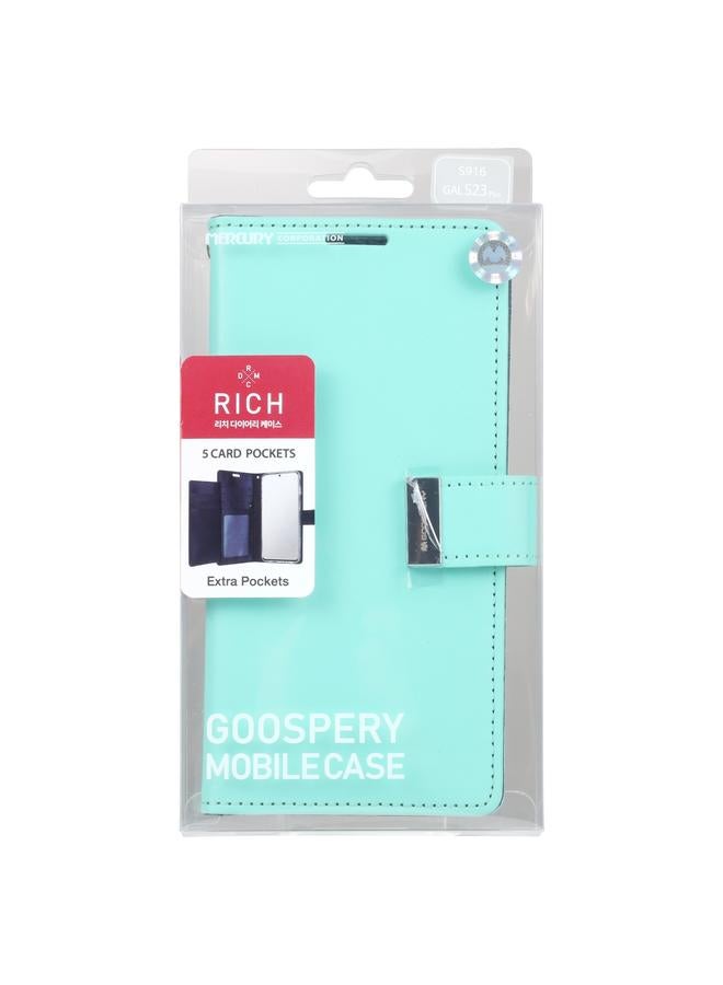 GOOSPERY Case For Samsung Galaxy S23+ 5G RICH DIARY Crazy Horse Texture Leather Phone Case - Image 3