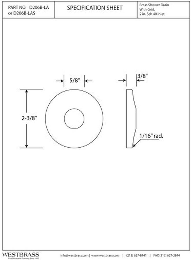 ويست براس شفة Westbrass D128-26 منخفضة النمط بمقاس 1/2 بوصة لأنابيب النحاس (قطر خارجي 5/8 بوصة)، كروم مصقول - Image 2