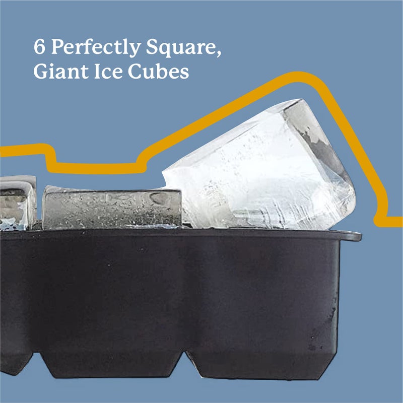 سامويل ورلد صواني ثلج كبيرة من السيليكون الفاخر من Samuelworld مكونة من قطعتين، مكعبات كبيرة مقاس 2 بوصة وقوالب ثلج كروية مقاس 2.5 بوصة - صانع ثلج حرفي خالٍ من مادة BPA لإهداء كوكتيلات الويسكي سهلة الإصدار - رمادي - Image 5