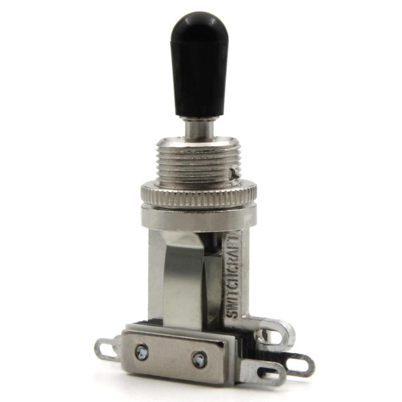 Switchcraft 3 Way Toggle Switch w/Genuine Tip, Short Toggle for Les Paul Electric Guitar (Black Tip) - Image 2