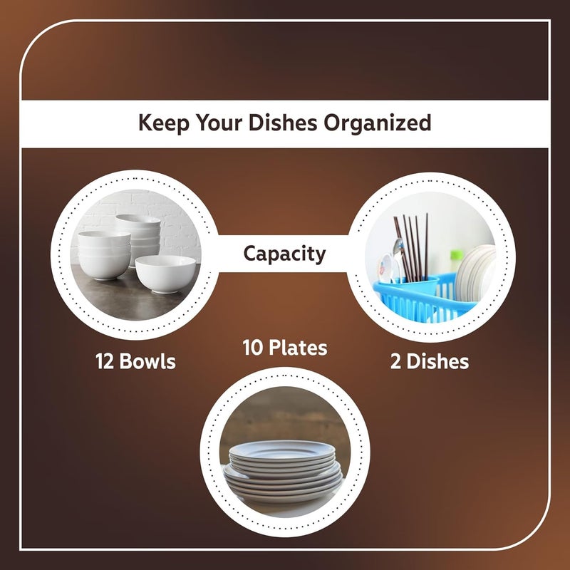 RADIANT Basket Drainer & Dish Drainer Basket for Kitchen/Utensil Stand for Kitchen/Dish Drying Rack with Drainer/Bartan Stand/Dish Rack for Kitchen (Brown, Plastic) - Image 5