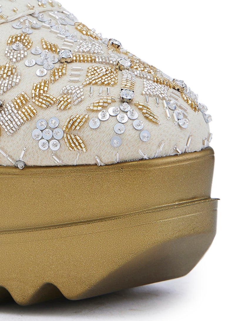 Anaar Kaleera Drop WEDGE SNEAKERS, Womens Festive, Special Occasion and Partywear Premium Shoes