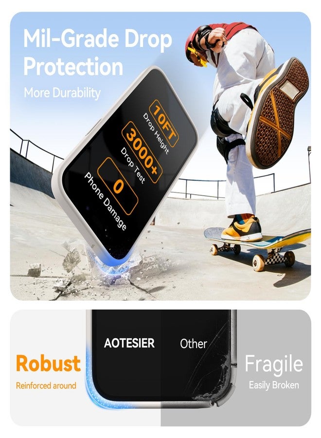 AOTESIER Magnetic for iPhone 13 Pro Phone Case, [Compatible with MagSafe][Military Shockproof Protection] Silicone Case with Soft Microfiber Lining, Camera & Screen Protection 6.1 inch, Stone - Image 4
