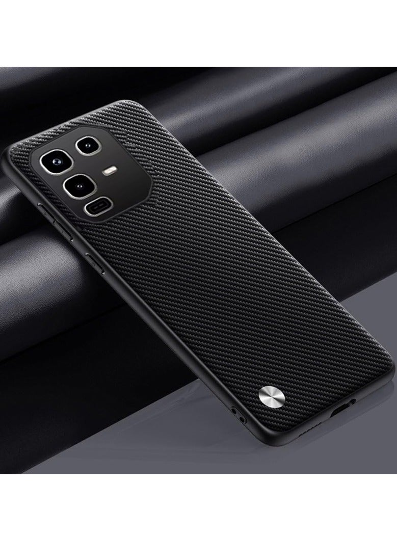 Case for Infinix Note 50X, Slim Business Leather Cover with All-Inclusive Lens Protection Minimalist Shockproof Back Case Shell,Black - Image 3