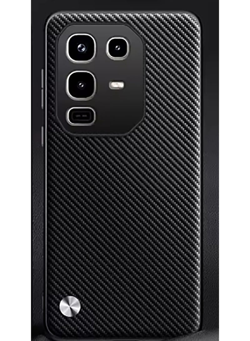 Case for Infinix Note 50X, Slim Business Leather Cover with All-Inclusive Lens Protection Minimalist Shockproof Back Case Shell,Black - Image 4