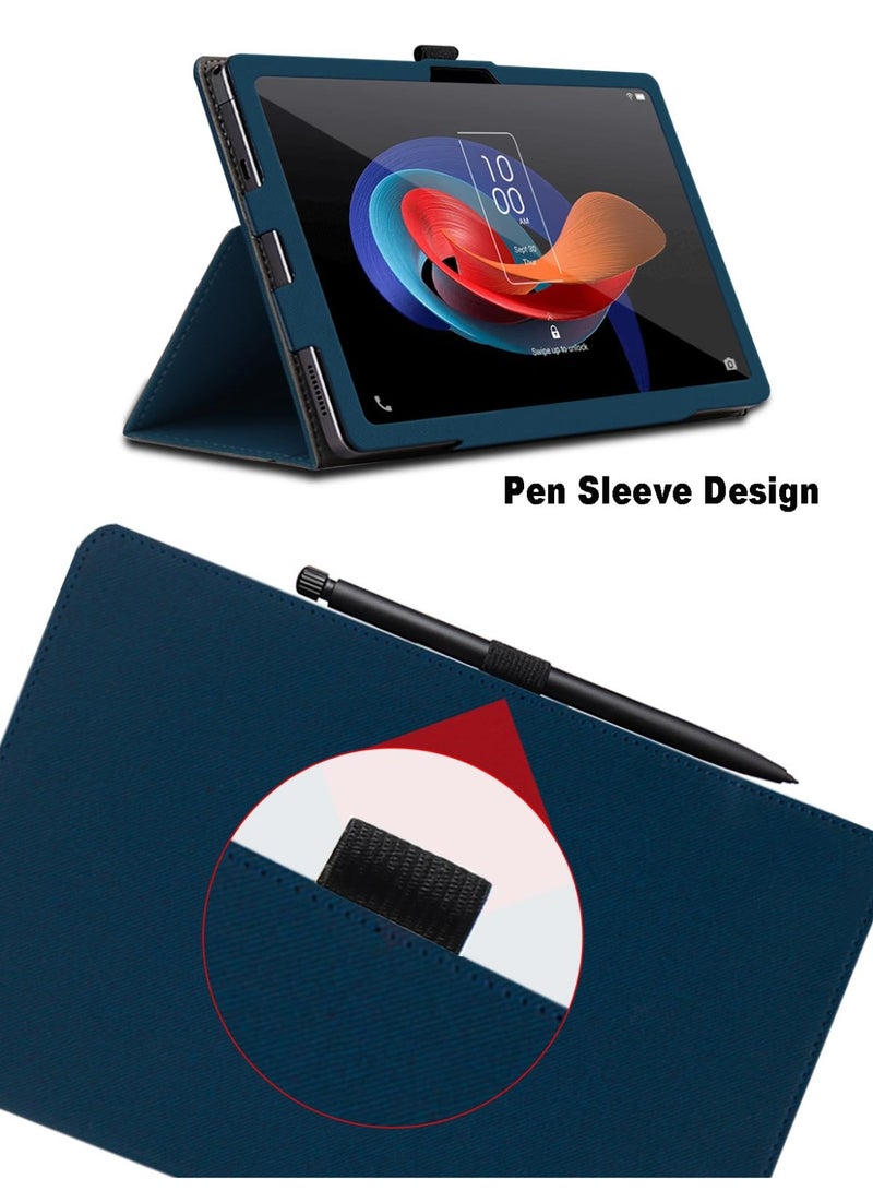 عام حالة لوح TCL Tab 10 Gen 2، مقاس 10.4 بوصة، غطاء لوح TCL Tab 10 Gen 2، حامل قابض مع حامل قلم ورباط معصم، حماية كاملة - Image 2