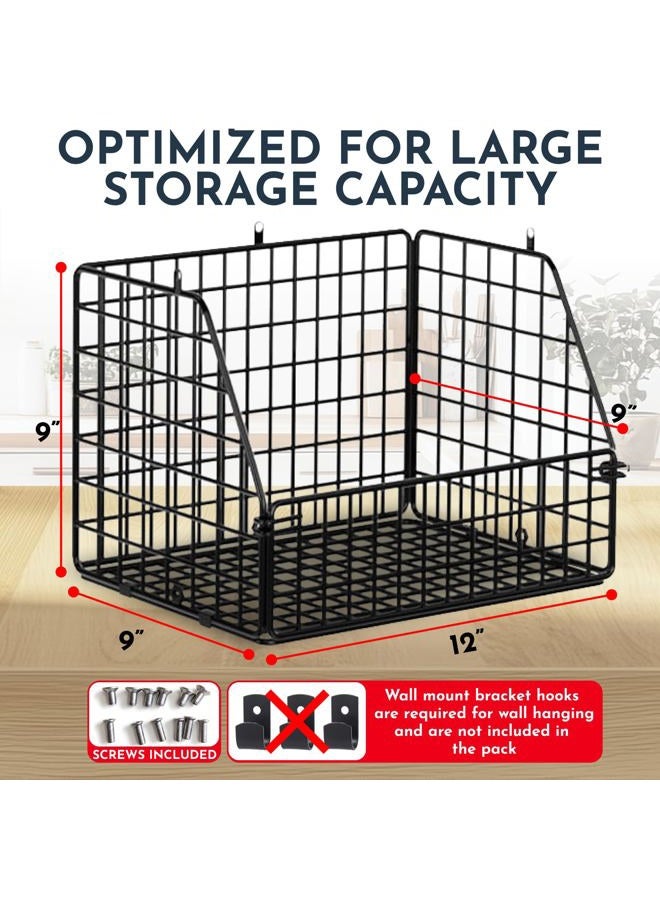 Culinary Couture 3-Tier Wire Hanging Basket for Organizing, Heavy-Duty Hanging Wall Baskets for Storage with Adjustable Chalkboards & S-Hooks, Minimalist Hanging Fruit Basket for Kitchen, Black - Image 2
