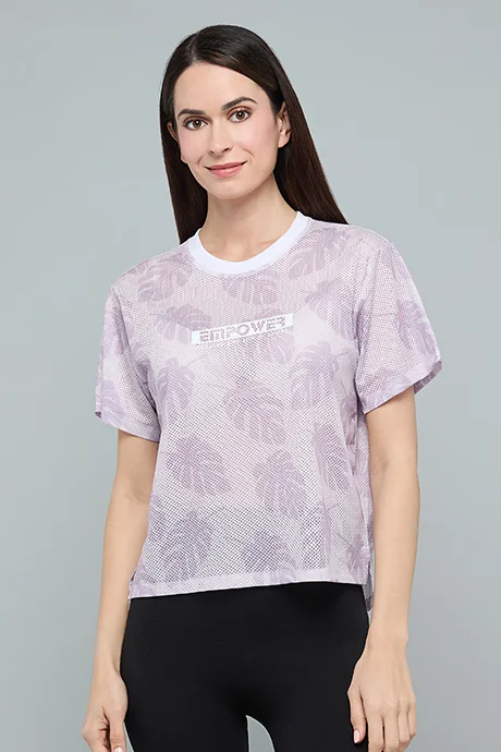 R&b Patterned T-Shirt with Crew Neck and Short Sleeves