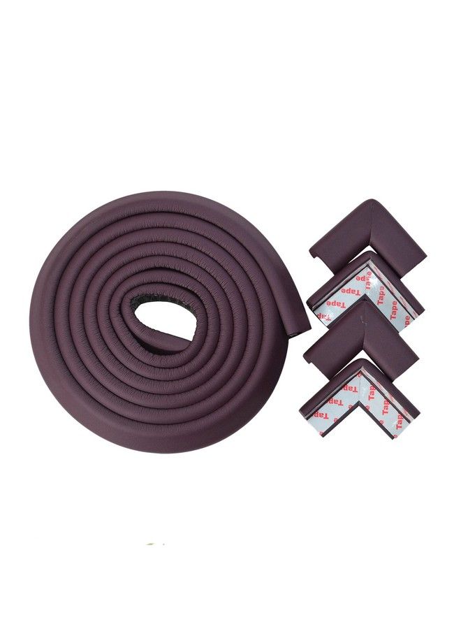 BABYSAFEHOUSE Pre Taped Furniture Edge Guard And Corner Protector 6.5Ft Edge + 4 Corner Guards (Brown Color) For Baby Proofing & Child Safety - Image 1