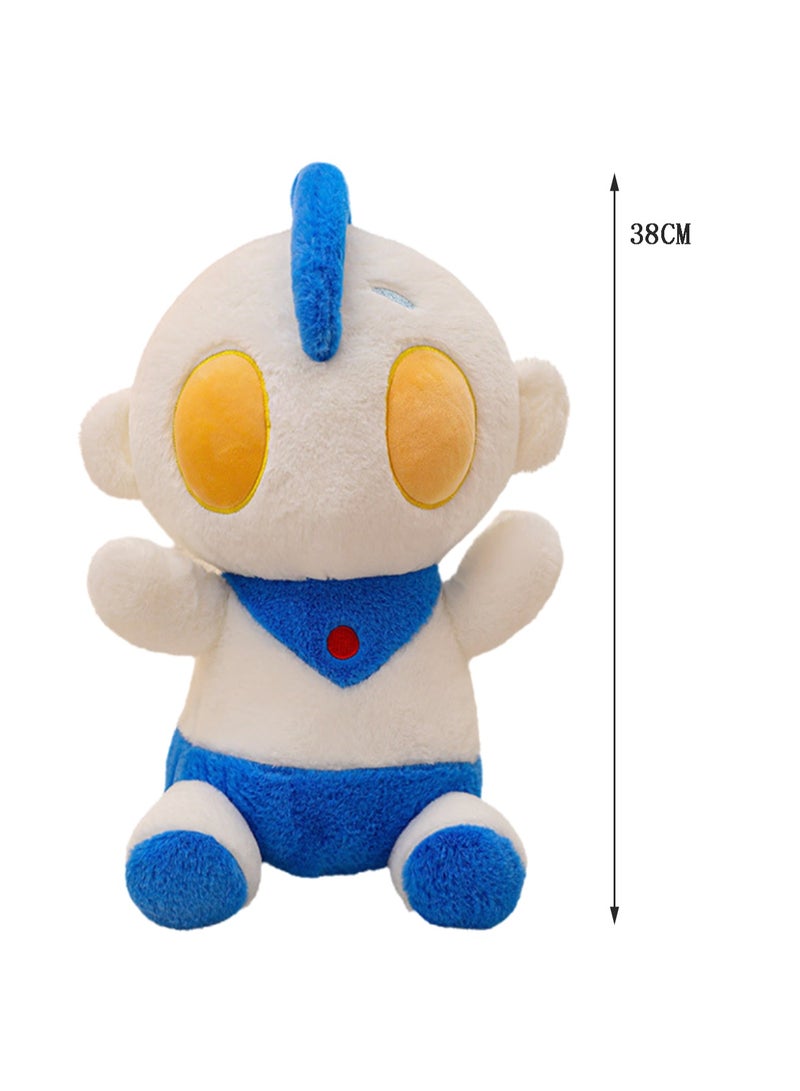 38 CM Cute Cartoon Ultraman Plush Toy Soft Stuffed Doll For Girls And Boys All Ages Gift (Blue)  - Image 2