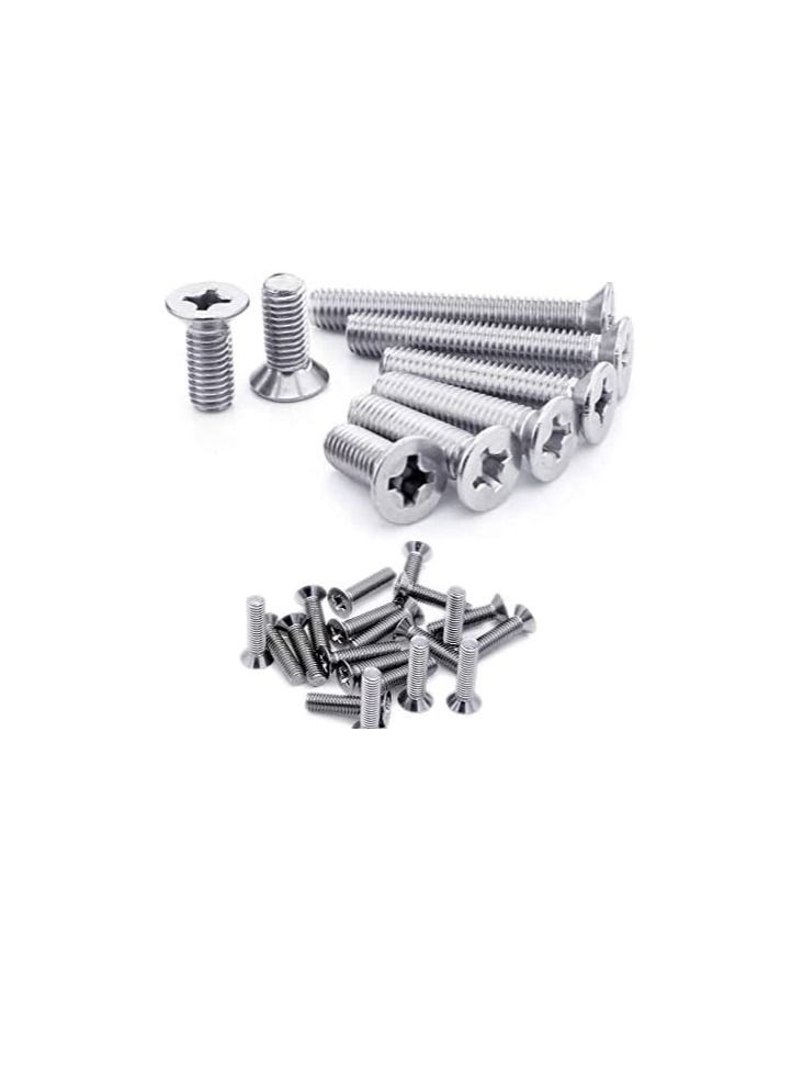 Machine Screw CSK Philip & Countersunk Head for DIY Electrical & Kitchen Furniture Pull Cabinet Door Handles Pack of 25 (M4 X 12 MM) - Image 1