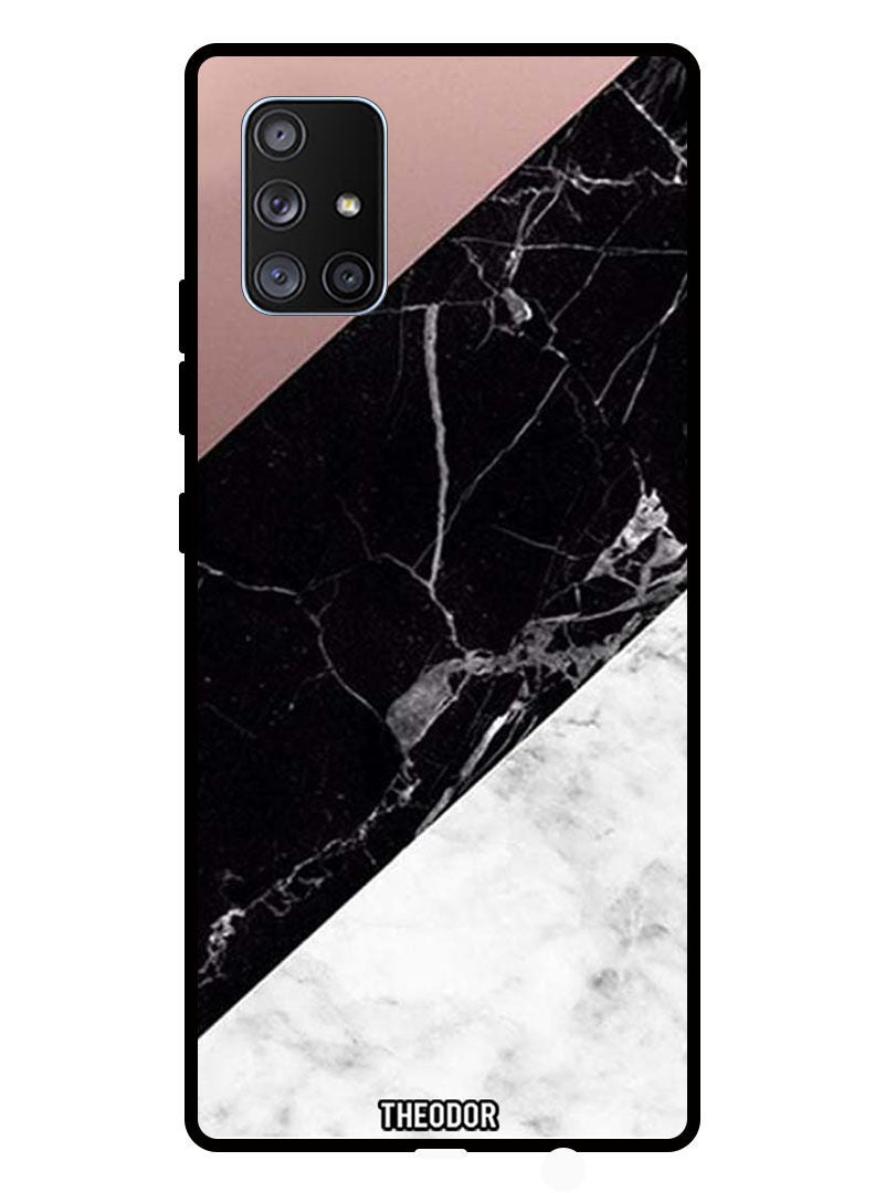 Theodor Protective Case Cover For Samsung A71 5G   Hite & Black Marble Top Is Plain - Image 1