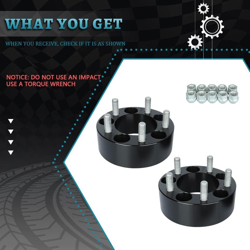 IRONTEK 5x114.3mm Wheel Spacer Adapter - 2in Thickness, 82.5mm Bore, 1/2" x 20 Studs - Image 2