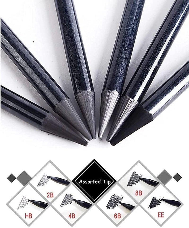 worison Woodless Graphite Pencil Set for Drawing, Writing, Shading, Coloring, 6 Pieces - Image 2