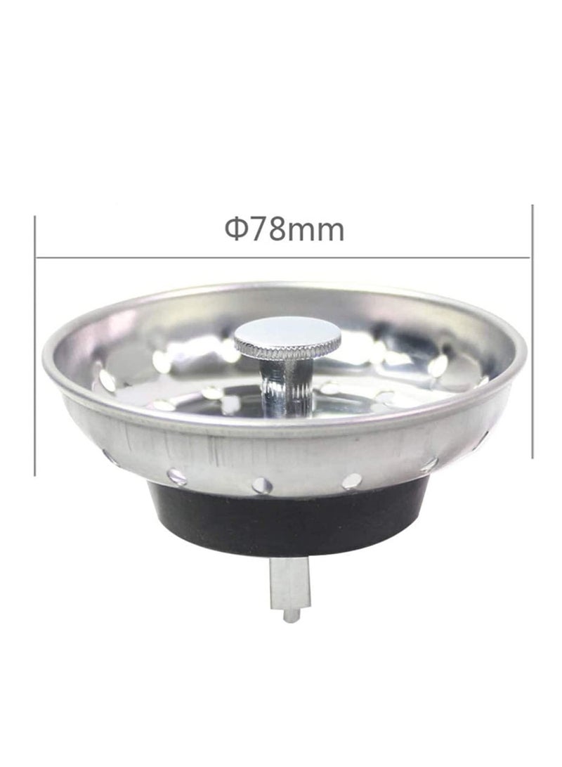 Y&D Sink Plug, Kitchen Strainer, Waste Plug Filter Net Strainers, Stainless, Steel Basket Drain Strainers for Home Bathroom, 78mm In Diameter  - Image 3