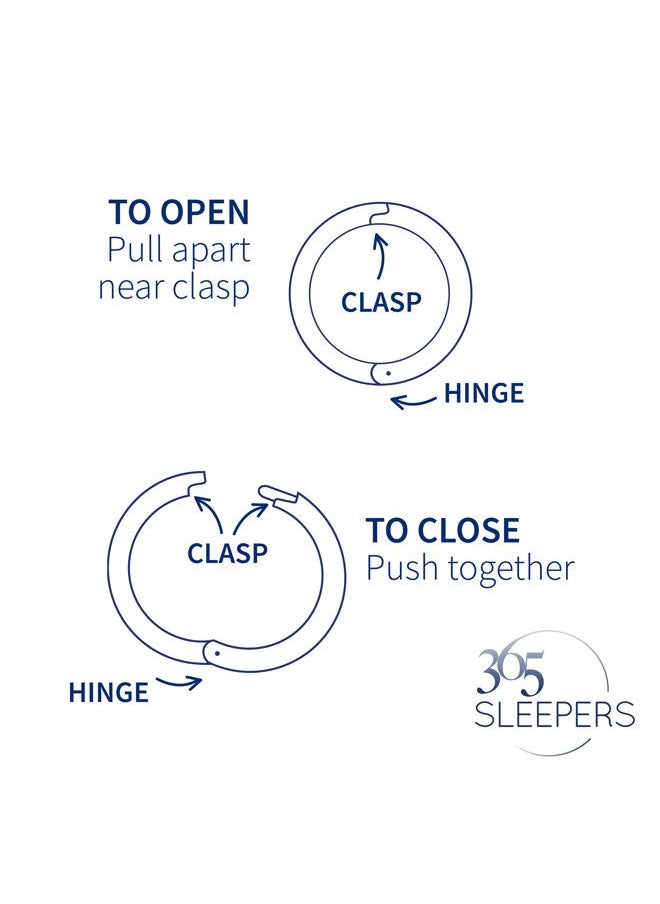 365 Sleepers - (10mm) 925 Solid Sterling Silver Australian Made Faceted Hinged Sleeper Earrings Nose Lip Septum Tragus Hoop Segment Ring Nickel Free Hypoallergenic - Image 1