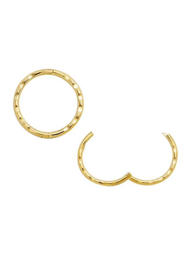365 Sleepers - (10mm) 925 Solid Sterling Silver Australian Made Faceted Hinged Sleeper Earrings Nose Lip Septum Tragus Hoop Segment Ring Nickel Free Hypoallergenic - Image 1