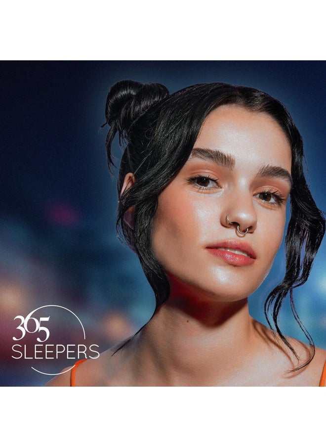 365 Sleepers - (10mm) 925 Solid Sterling Silver Australian Made Faceted Hinged Sleeper Earrings Nose Lip Septum Tragus Hoop Segment Ring Nickel Free Hypoallergenic - Image 1